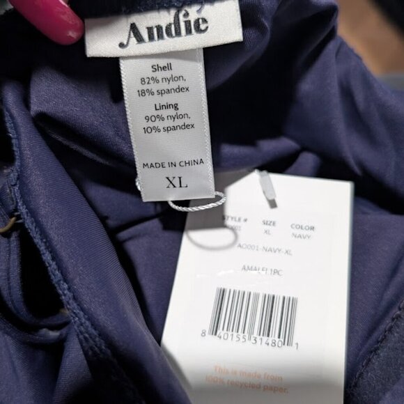 NWT Andie Swim | The Amalfi One Piece in Flat Navy (XL) - Picture 5 of 15